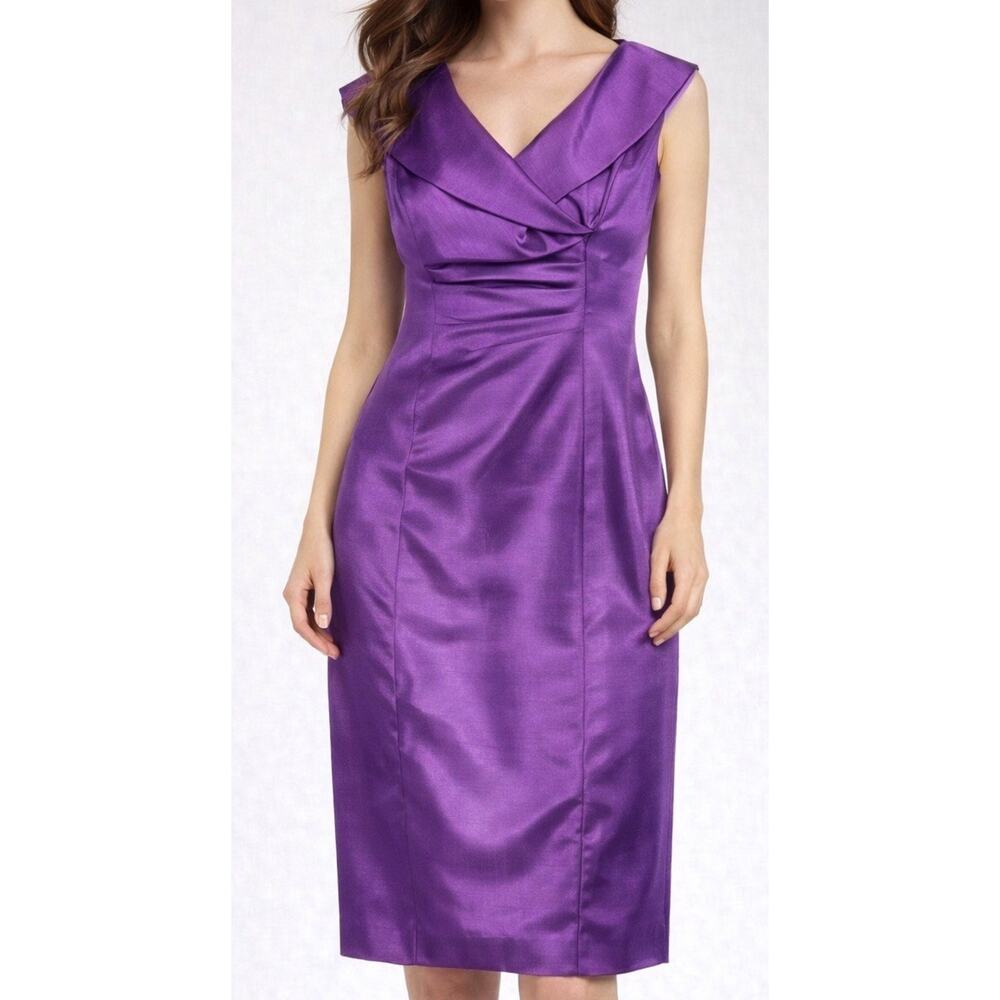 Jones New York Vintage Style Purple Satin Cocktail Dress Sz6- Mrs Maisel Style